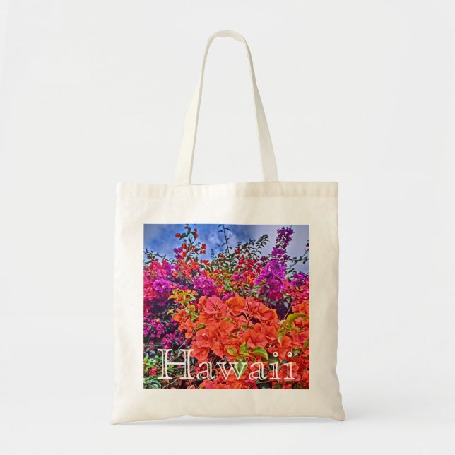 Hawaii helle Bougainvillea Blume wiederverwendbare Tragetasche (Vorne)
