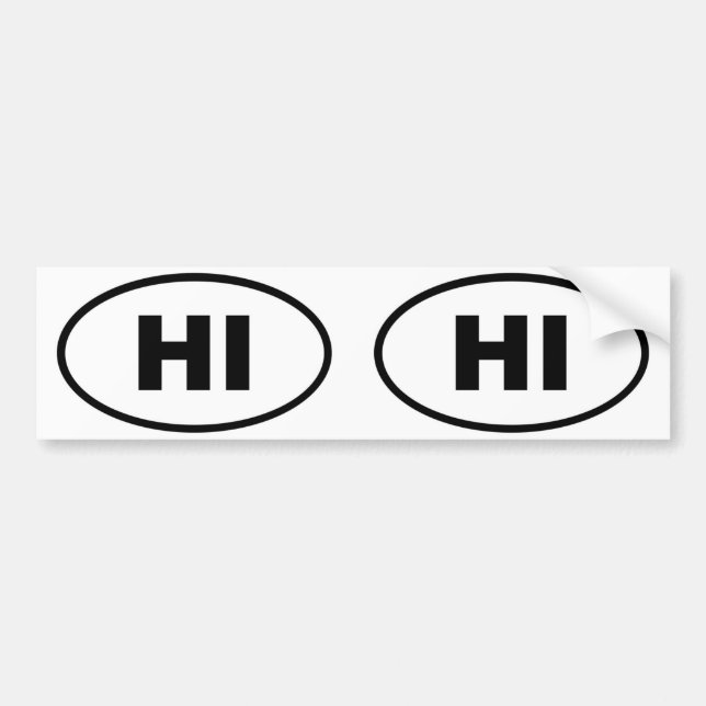 Hawaii HI oval Autoaufkleber (Vorne)