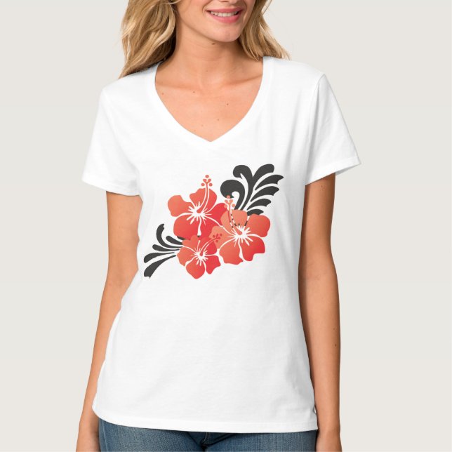Hawaii-Hibiskus-Blume T-Shirt (Vorderseite)