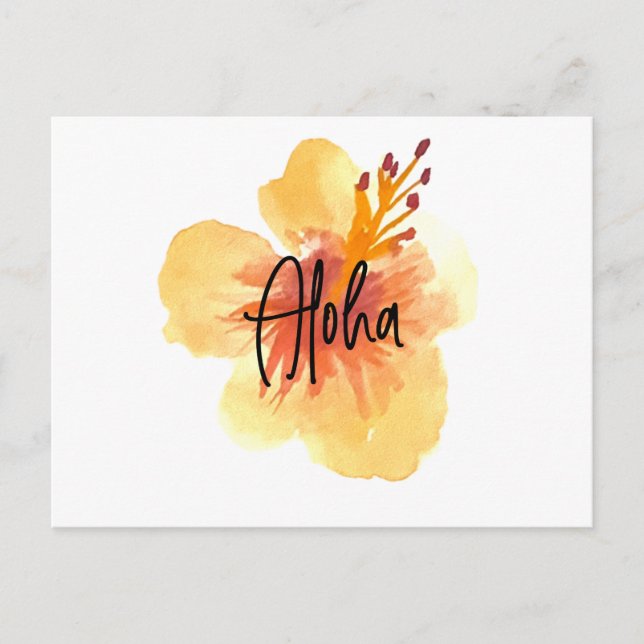 Hawaii-Hibiskus Gelbe Flora-Bewegung Postkarte (Vorderseite)