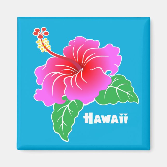 Hawaii-Hibiskus Magnet (Vorne)
