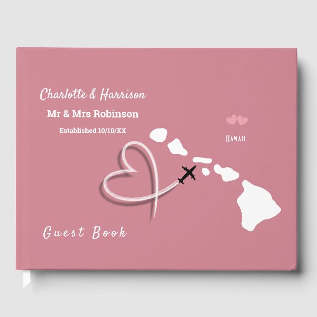 Hawaii Hochzeit in Urlaubsort Guest Book Gästebuch (Vorderseite)