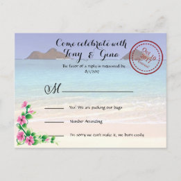 Hawaii Hochzeit in Urlaubsort UAWG Postkarte