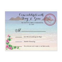 Hawaii Hochzeit in Urlaubsort UAWG Postkarte