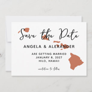 Hawaii-Hochzeit Terrakotta Save The Date