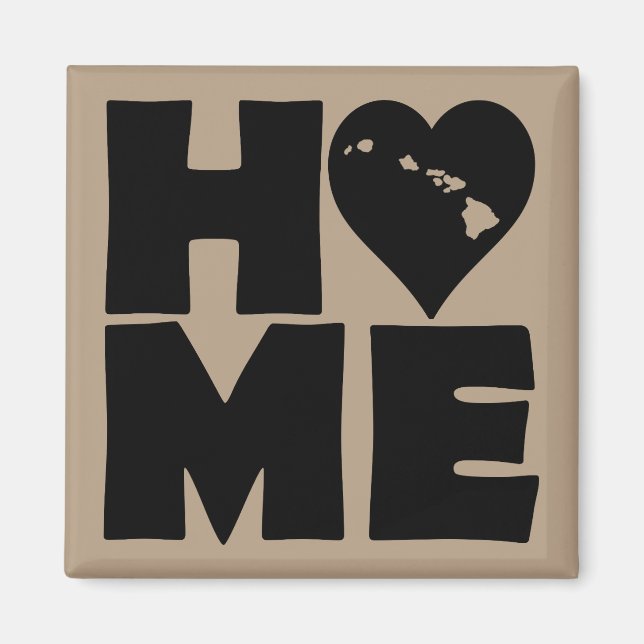 Hawaii Home Heart State Fridge Magnet (Vorne)