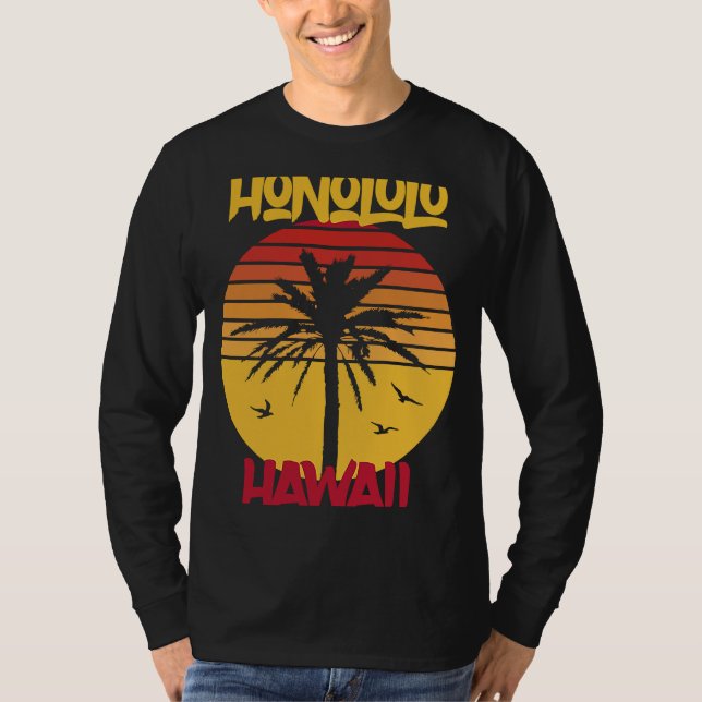 Hawaii Honolulu Palmen T-Shirt (Vorderseite)