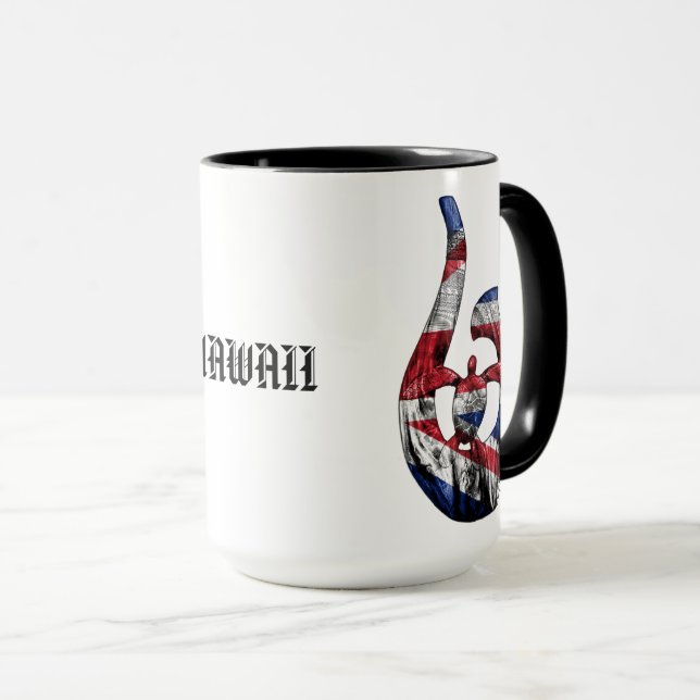 Hawaii Honu Tribal Hook HIFlag Tasse (VorderseiteRechts)