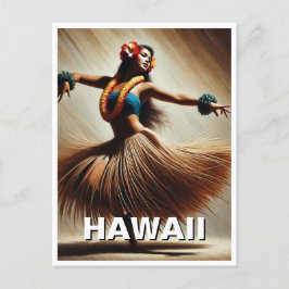 Hawaii Hula Dancer Travel Postkarte