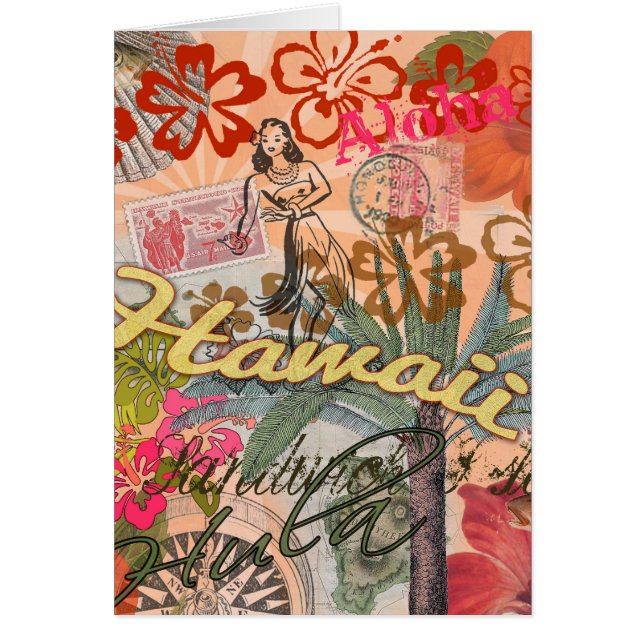 Hawaii Hula Fleur Voyage Vintage (Devant)