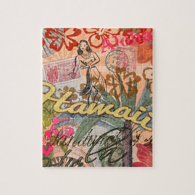 Hawaii Hula Travel Blume Vintag (Vertikal)