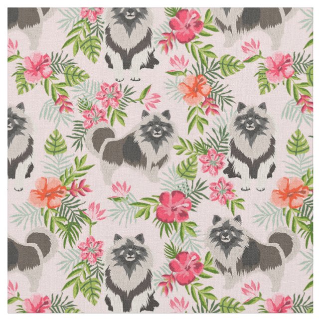 Hawaii-Hund-Hawaii-Blütenrosa Stoff (Nahaufnahme)