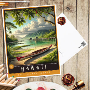 Hawaii   Hyperrealistische Postkarte des Bundessta