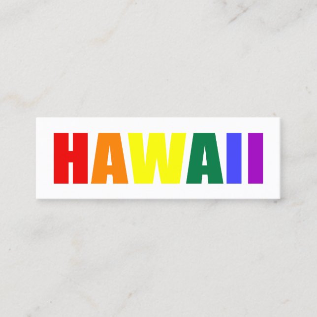 HAWAII in Regenbogenfarben Mini Visitenkarte (Vorderseite)