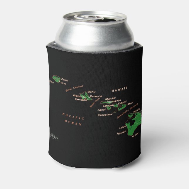 Hawaii Insel Landkarte Flasche Packung Dosenkühler (Kanne Rückseite)