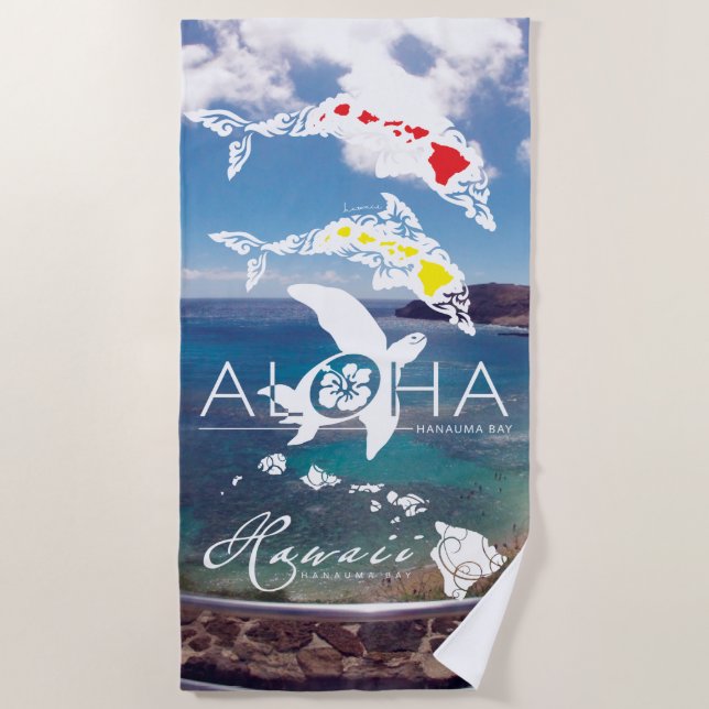 Hawaii-Inseln Aloha Strandtuch (Vorderseite)