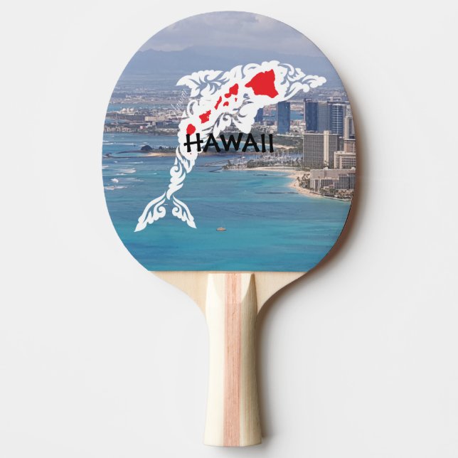 Hawaii-Inseln Dolphin Waikiki Tischtennis Schläger (Vorderseite)