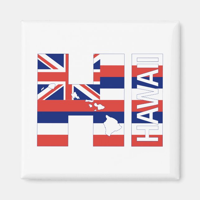 Hawaii-Inseln Hawaiianische Flagge Magnet (Vorne)