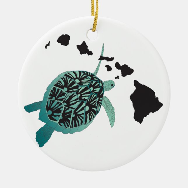 Hawaii Inseln Turtle Keramik Ornament! Ornament (Vorne)