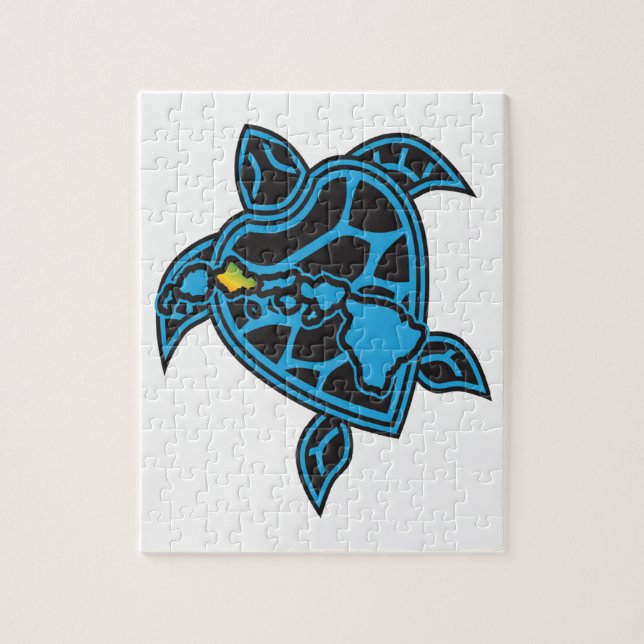 Hawaii-Inseln und Hawaii-Schildkröte (Vertikal)