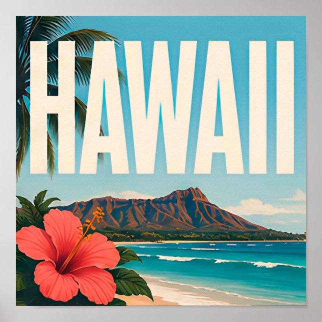 Hawaii Inselparadies Reise Poster (Vorne)