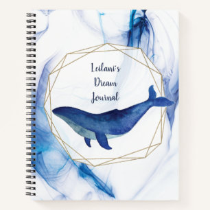 Hawaii Island Ocean Whale Monogram Dream Journal Notizbuch