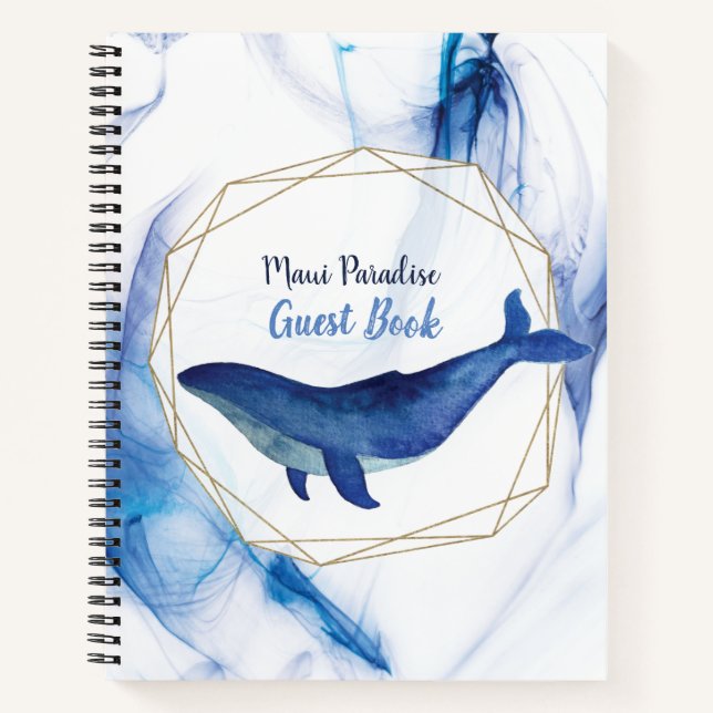 Hawaii Island Ocean Whale Vacation Miete Gast Notizbuch (Vorderseite)