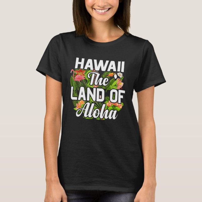 Hawaii island of sun beach waves and palm trees T-Shirt (Vorderseite)