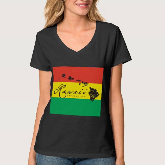 Hawaii Island Reggae Flag T-Shirt (Vorderseite)