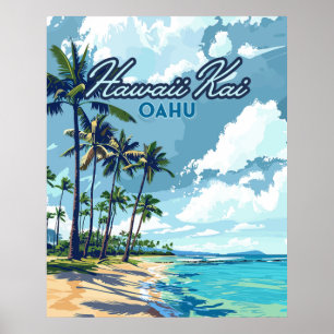 Hawaii Kai Honolulu Oahu Hawaii Retro Poster