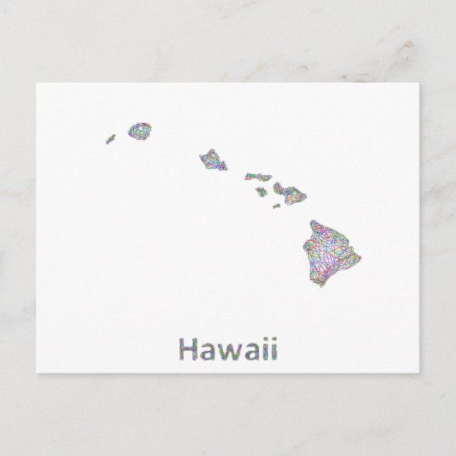 Hawaii-Karte Postkarte (Vorderseite)