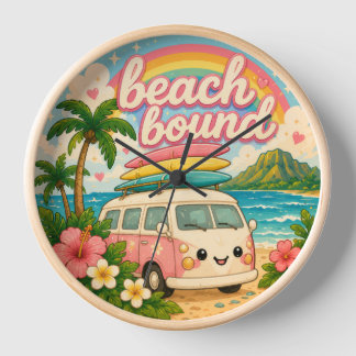 Hawaii Kawaii Surferin tropisch süße Uhr