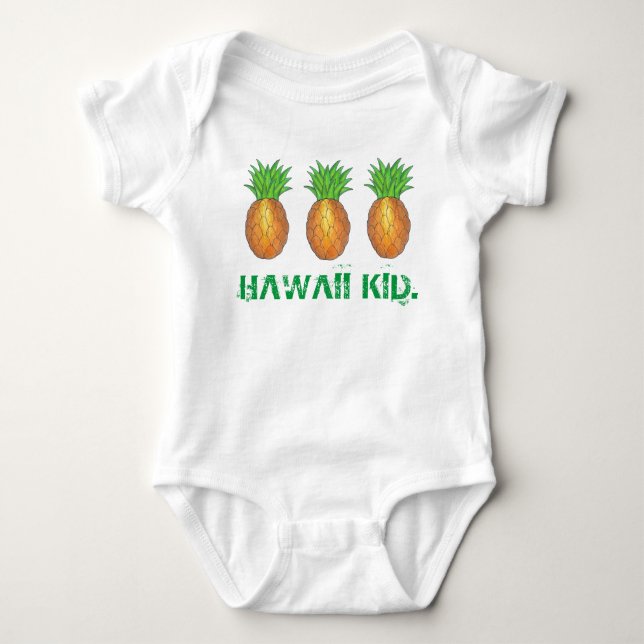 Hawaii Kid Tropical Hawaiian Island Ananas Baby Strampler (Vorderseite)