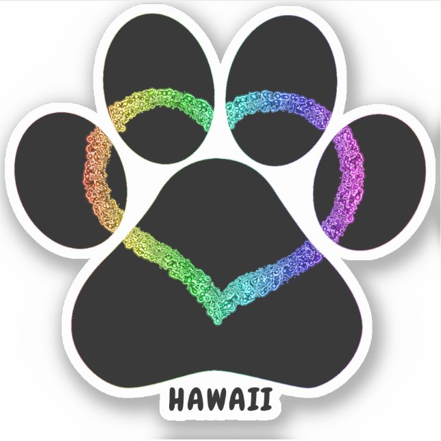 Hawaii Kitty Liebe Rainbow Aufkleber (Vorderseite)