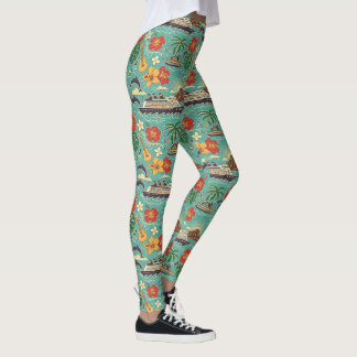 Hawaii-Kreuzfahrt Tropische Insel Schiff Design Leggings
