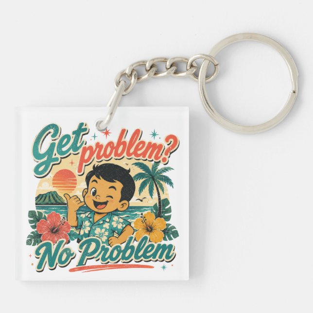 Hawaii-Kultur - Problem bekommen Schlüsselanhänger (Rückseite)