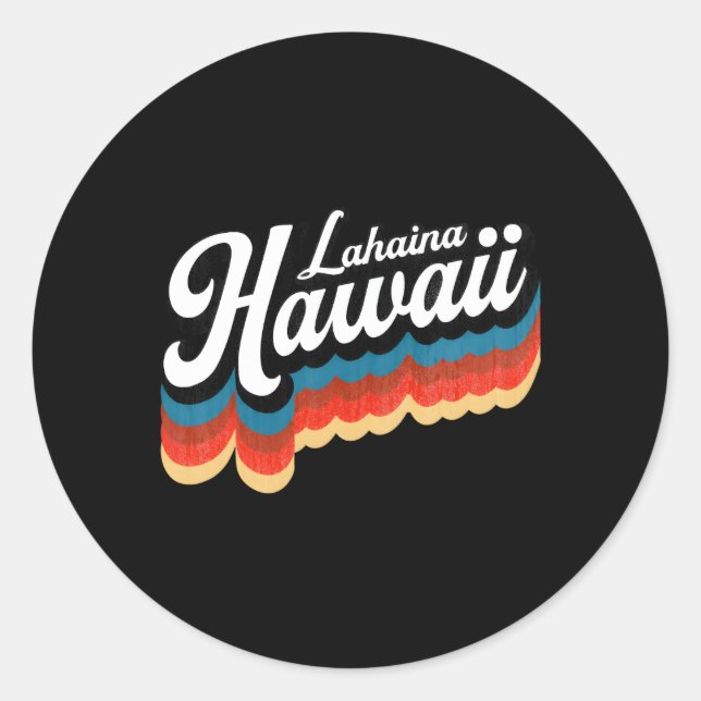 Hawaii Lahaina Maui Surf Runder Aufkleber (Vorderseite)