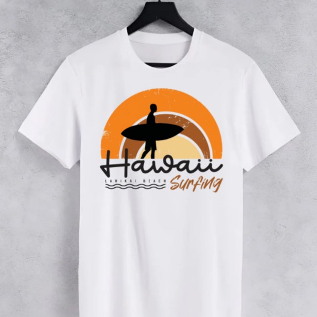 Hawaii Lanikai Beach Surfing T - Shirt (Von Creator hochgeladen)