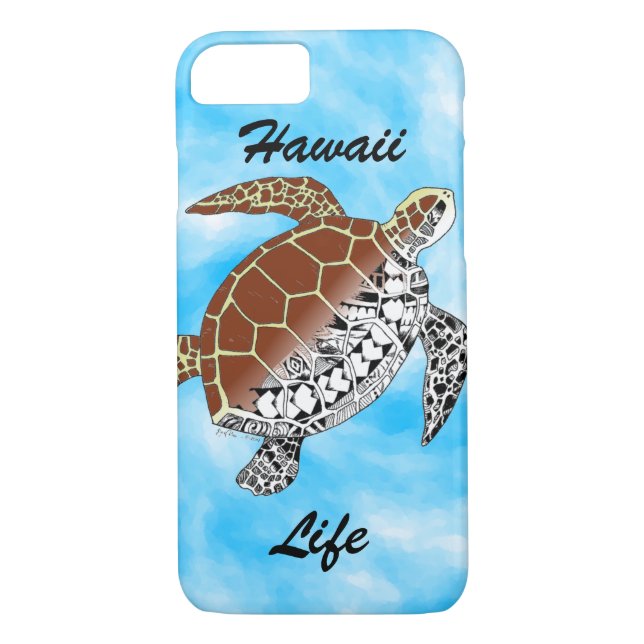 Hawaii-Leben mit der Meeresschildkröte Stammes- Case-Mate iPhone Hülle (Rückseite)