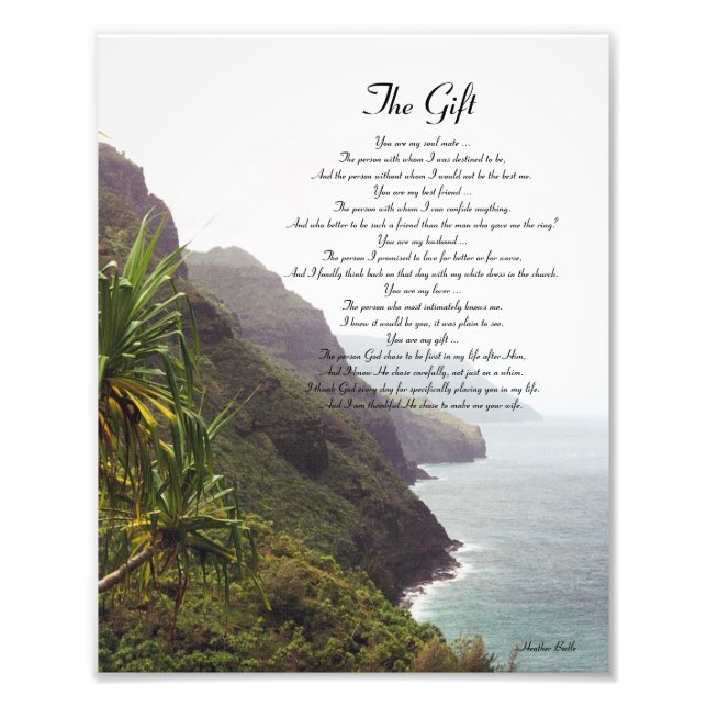 Hawaii Liebe Gedicht Fotodruck (Vorne)