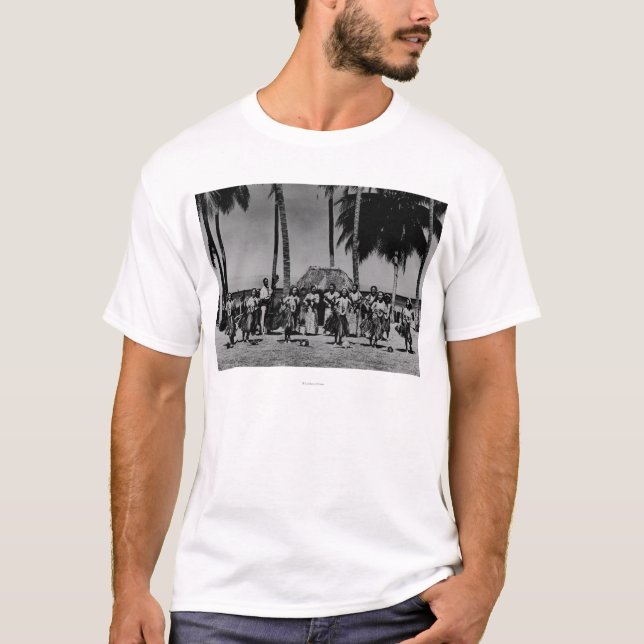 Hawaii - Linie des Hula Mädchen-Tanzens T-Shirt (Vorderseite)