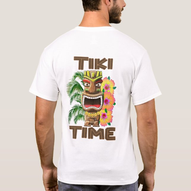 Hawaii Luau Tiki Time T-Shirt (Rückseite)