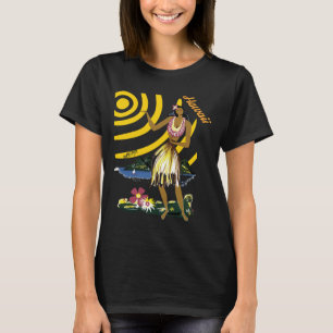 Hawaii-Mädchen Hula Retro Reise T-Shirt