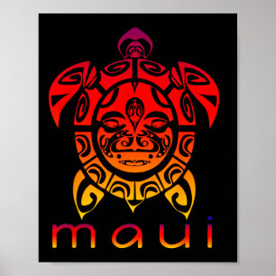 Hawaii-Meer Lebendige Schildkröte Poster