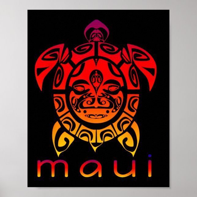 Hawaii-Meer Lebendige Schildkröte Poster (Vorne)