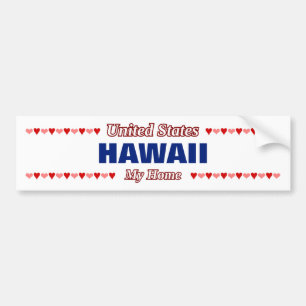 HAWAII - Meine Zuhause - Vereinigte StaatenHerzen Autoaufkleber