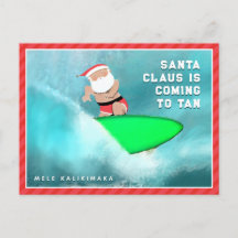 Hawaii Mele Kalikimaka Weihnachtspostcard