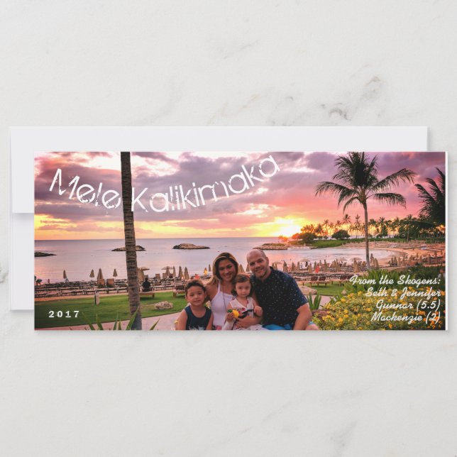 Hawaii Merry Christmas Mele Kalikimaka Feiertagskarte (Vorderseite)