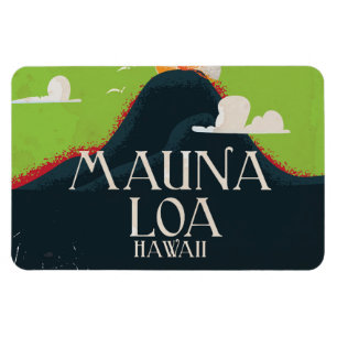 Hawaii Monte Loa Volcano Magnet