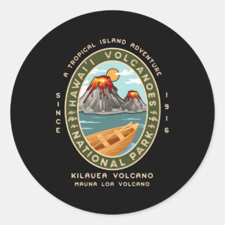 Hawaii Nationalpark Vulkane Kilauea Mauna Lounge Runder Aufkleber